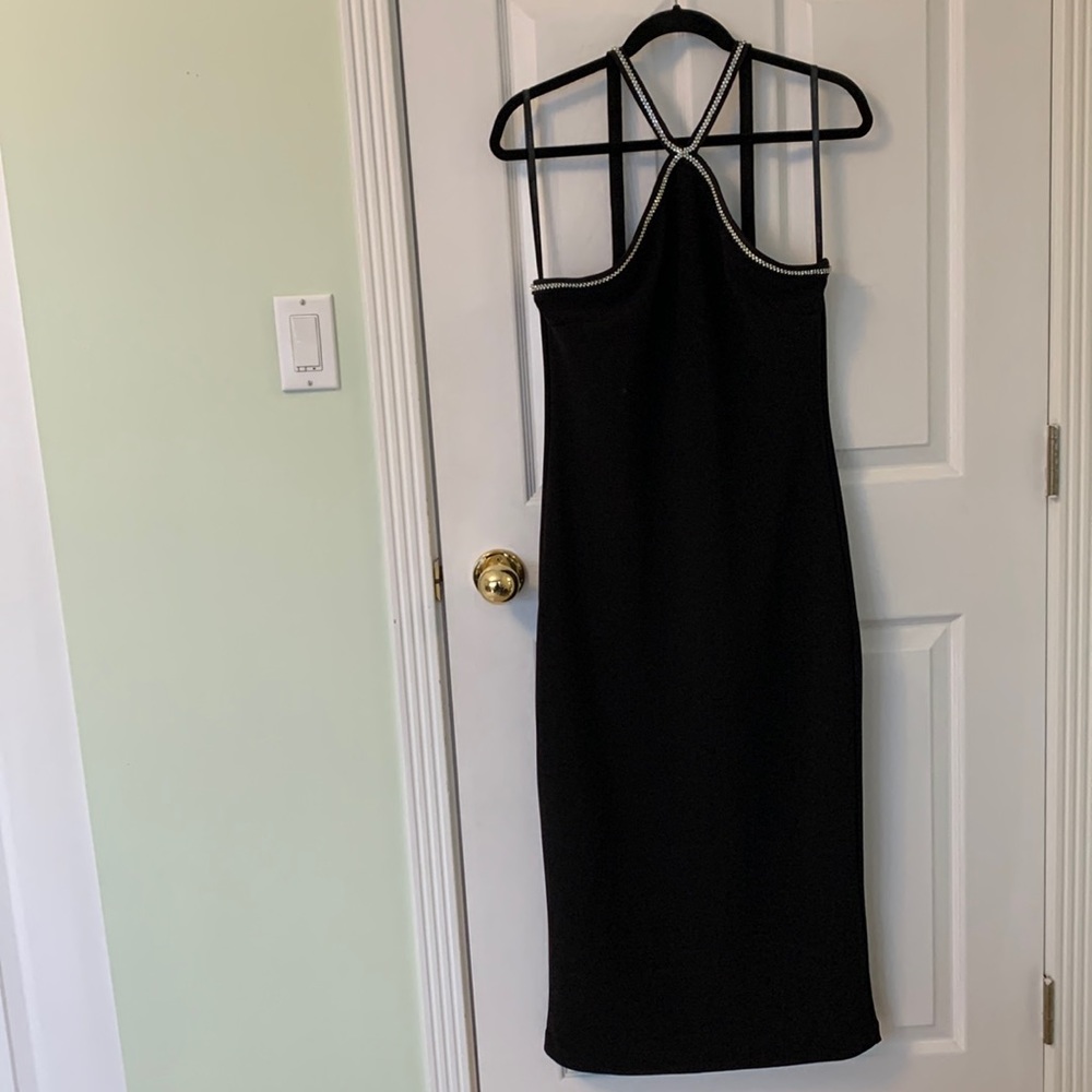 EVER NEW fitted halter black dress